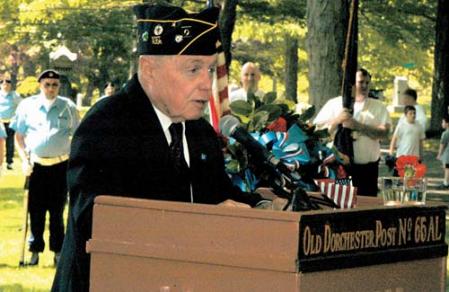 Mr. Memorial Day: Francis Murphy, shown speaking at a Cedar Grove ceremony in 2009. Photo by Bill Forry